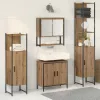 Fürdőszoba bútor szett 4 pcs Barna 33 x 33 x 185.5 cm Faanyag