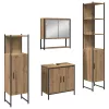 Fürdőszoba bútor szett 4 pcs Barna 33 x 33 x 185.5 cm Faanyag