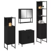 Fürdőszoba bútor szett 4 pcs Fekete 33 x 33 x 185.5 cm Faanyag