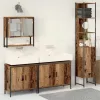 Fürdőszoba bútor szett 4 pcs Barna 33 x 33 x 185.5 cm Faanyag
