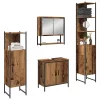 Fürdőszoba bútor szett 4 pcs Barna 33 x 33 x 185.5 cm Faanyag