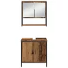 Fürdőszoba bútor szett 4 pcs Barna 33 x 33 x 185.5 cm Faanyag