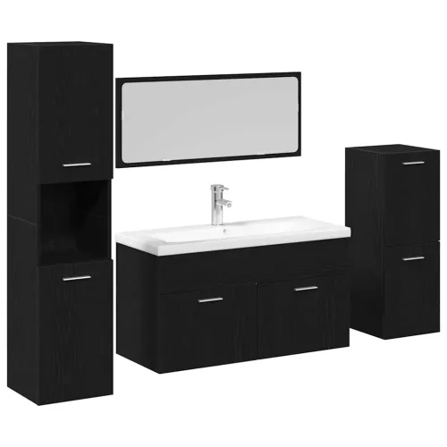 Fürdőszoba bútor szett 4 pcs Fekete tölgy 80 x 38.5 x 45 cm