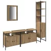 Fürdőszoba bútor szett 4 pcs kézműves tölgy 33 x 33 x 185.5 cm