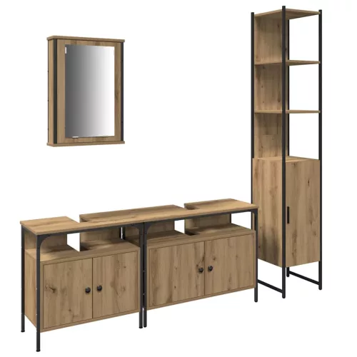 Fürdőszoba bútor szett 4 pcs kézműves tölgy 33 x 33 x 185.5 cm