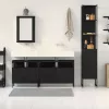 Fürdőszoba bútor szett 4 pcs Musta tammi 33 x 33 x 185.5 cm