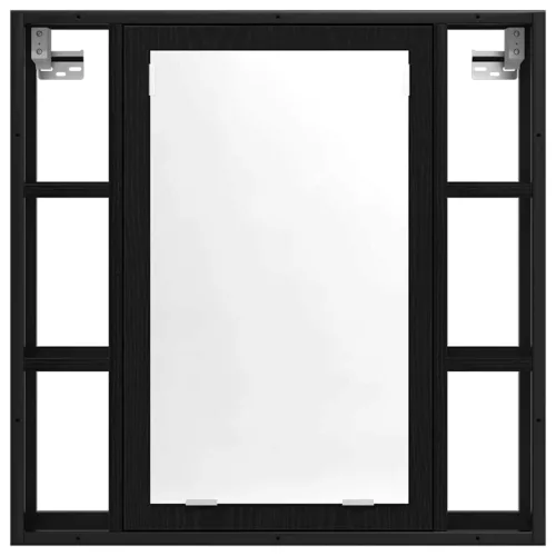 Fürdőszobai Szekrény Szett 4 pcs Musta tammi 33 x 33 x 185.5 cm