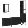Fürdőszoba bútor szett 4 pcs Fekete 33 x 33 x 185.5 cm Faanyag