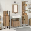 Fürdőszoba bútor szett 4 pcs kézműves tölgy 33 x 33 x 185.5 cm