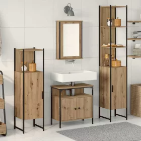   Fürdőszoba bútor szett 4 pcs kézműves tölgy 33 x 33 x 185.5 cm