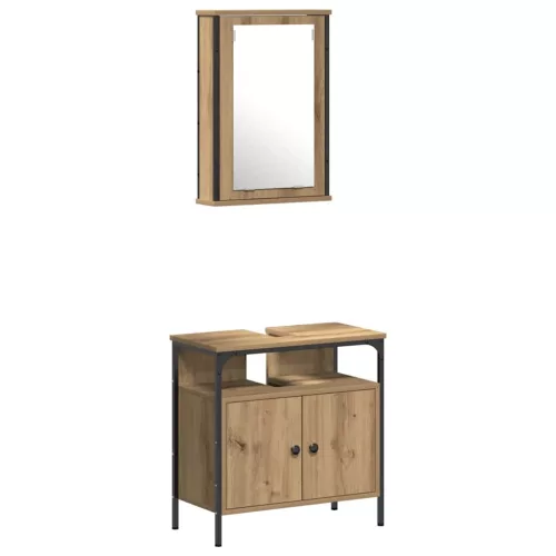 Fürdőszoba bútor szett 4 pcs kézműves tölgy 33 x 33 x 185.5 cm