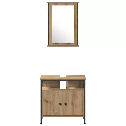 Fürdőszoba bútor szett 4 pcs kézműves tölgy 33 x 33 x 185.5 cm