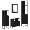 Fürdőszoba bútor szett 4 pcs Musta tammi 33 x 33 x 185.5 cm