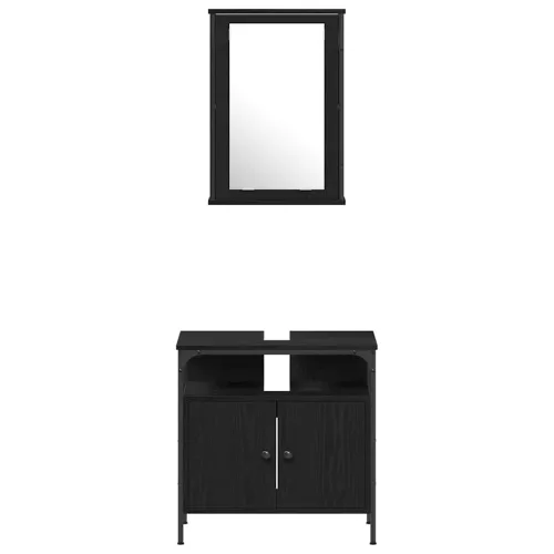 Fürdőszoba bútor szett 4 pcs Musta tammi 33 x 33 x 185.5 cm