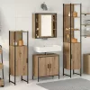 Fürdőszoba bútor szett 4 pcs Barna 33 x 33 x 185.5 cm Faanyag