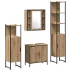 Fürdőszoba bútor szett 4 pcs Barna 33 x 33 x 185.5 cm Faanyag