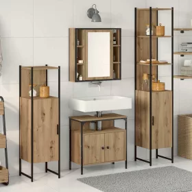   Fürdőszobai Szekrény Szett fiókkal Egyéb 4 pcs kézműves tölgy
