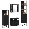 Fürdőszobai Szekrény Szett 4 pcs Musta tammi 33 x 33 x 185.5 cm