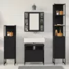Fürdőszobai Szekrény Szett 4 pcs Musta tammi 33 x 33 x 185.5 cm
