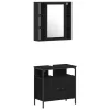 Fürdőszobai Szekrény Szett 4 pcs Musta tammi 33 x 33 x 185.5 cm