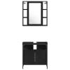 Fürdőszobai Szekrény Szett 4 pcs Musta tammi 33 x 33 x 185.5 cm