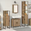 Fürdőszoba bútor szett 4 pcs Barna 33 x 33 x 185.5 cm Faanyag