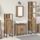 Fürdőszoba bútor szett 4 pcs Barna 33 x 33 x 185.5 cm Faanyag