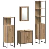 Fürdőszoba bútor szett 4 pcs Barna 33 x 33 x 185.5 cm Faanyag