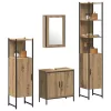Fürdőszoba bútor szett 4 pcs Barna 33 x 33 x 185.5 cm Faanyag