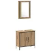 Fürdőszoba bútor szett 4 pcs Barna 33 x 33 x 185.5 cm Faanyag