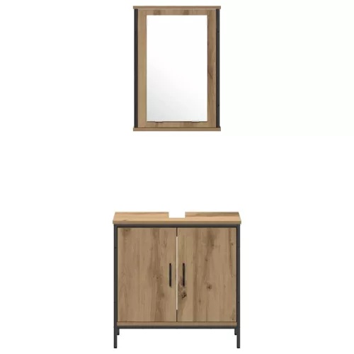 Fürdőszoba bútor szett 4 pcs Barna 33 x 33 x 185.5 cm Faanyag