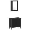 Fürdőszoba bútor szett 4 pcs Fekete 33 x 33 x 185.5 cm Faanyag