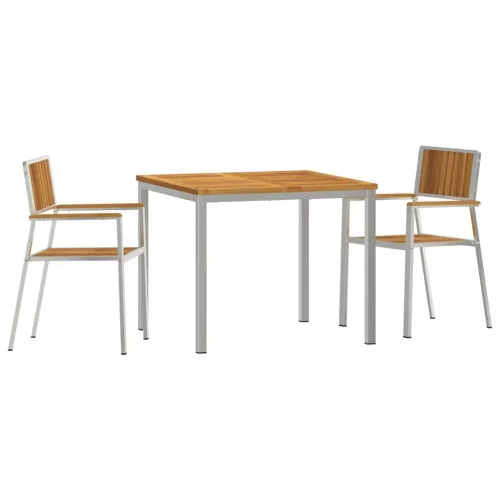 Kert étkező szett 3 pcs Barna tömör akácfa