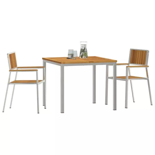 Kert étkező szett 3 pcs Barna tömör akácfa