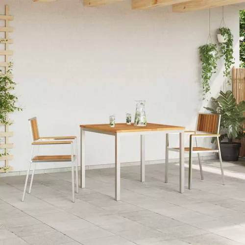 Kert étkező szett 3 pcs Barna tömör akácfa