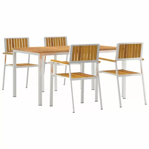 Kert étkező szett 5 pcs Barna tömör akácfa
