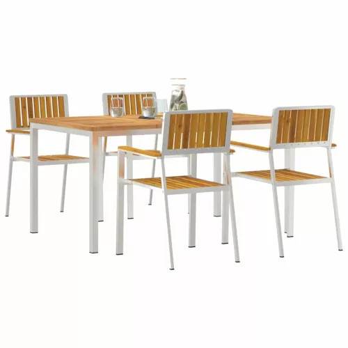Kert étkező szett 5 pcs Barna tömör akácfa