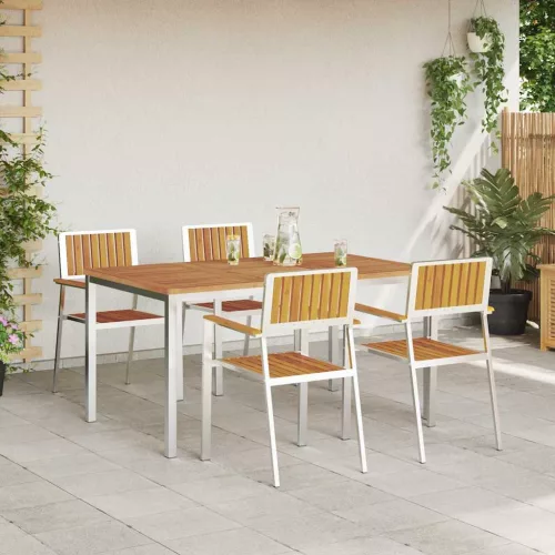 Kert étkező szett 5 pcs Barna tömör akácfa