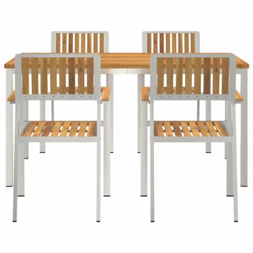 Kert étkező szett 5 pcs Barna tömör akácfa