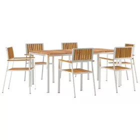 Kert étkező szett 7 pcs Barna tömör akácfa