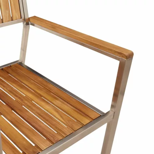 Kert étkező szett 7 pcs Barna tömör akácfa