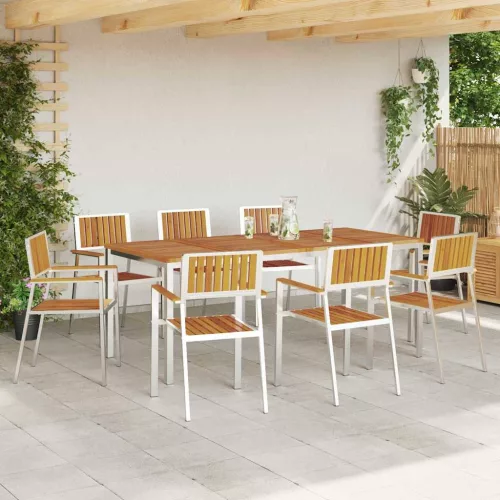 Kert étkező szett 9 pcs Barna tömör akácfa