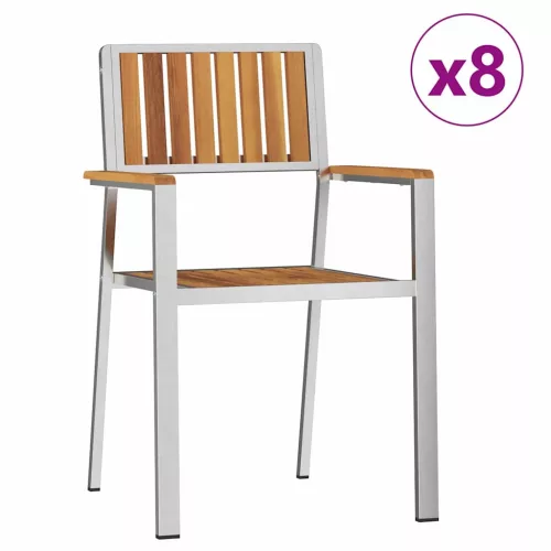 Kert étkező szett 9 pcs Barna tömör akácfa