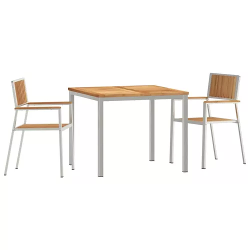 Kert étkező szett 3 pcs Barna Tömör tíkfa