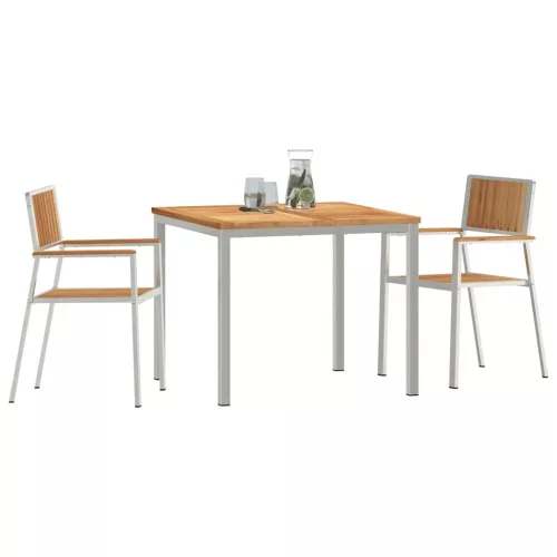 Kert étkező szett 3 pcs Barna Tömör tíkfa