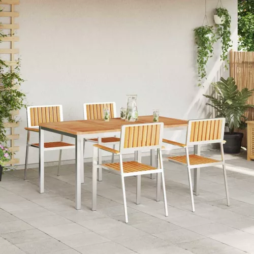 Kert étkező szett 5 pcs Barna Tömör tíkfa