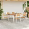 Kert étkező szett 7 pcs Barna Tömör tíkfa