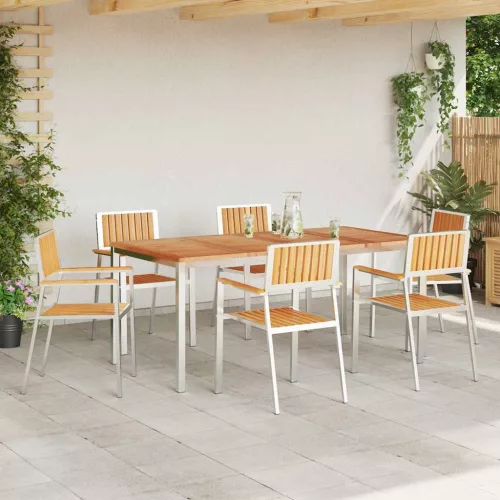 Kert étkező szett 7 pcs Barna Tömör tíkfa