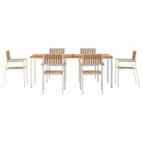 Kert étkező szett 7 pcs Barna Tömör tíkfa