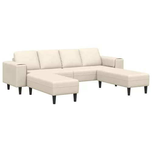 Szövet kanapé párnával Krém 208 cm Bársony anyag